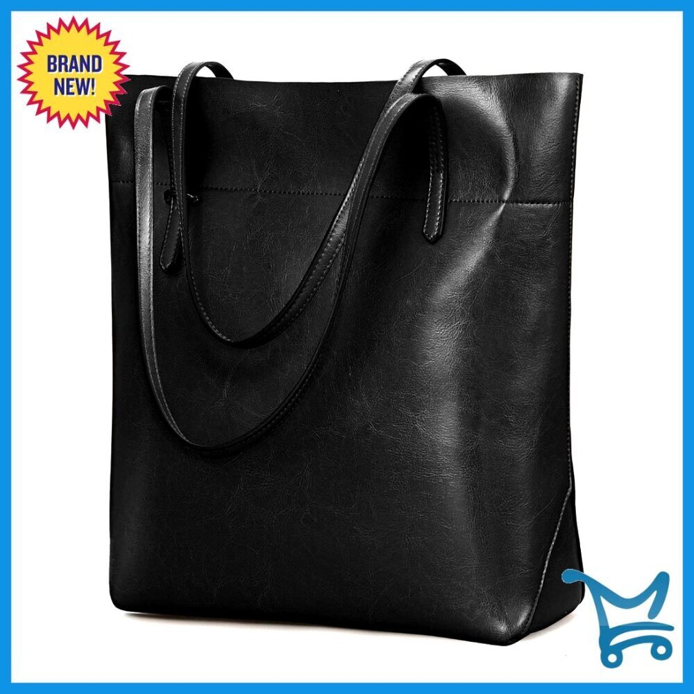 Large Genuine Leather Tote Shoulder Bag Adjustable Handles Spacious